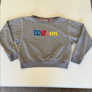 Wilson vintage Gray Sweater with Multicolor Logo Size L